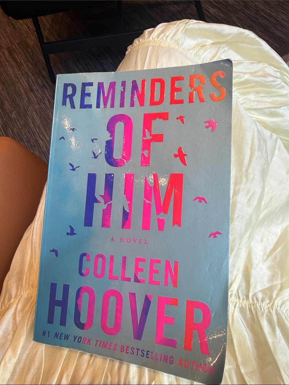 Reminders of Him by — Blue Cover with Pink/Purple Foil